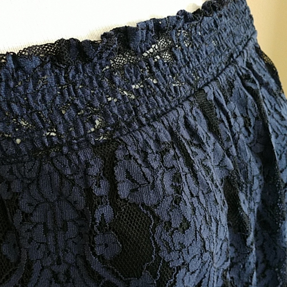 NEW Sexy One Shoulder Top Lace Stretch Split Sleeve Long Bell Bold Elements Sm - Picture 2 of 8